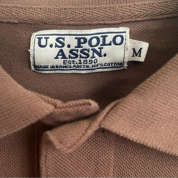 Men’s US Polo Assn Brown Collar Vintage Shirt Size Medium! - Picture 4 of 6